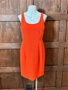 Ann Taylor Bright Orange Sleeveless Scoop-Neck Mini Dress